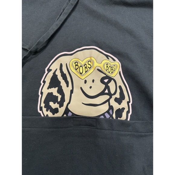 Bob's By Skecher's Hooded Front Pocket Sweatshirt Men's Size XL Black Drawstring - Picture 2 of 9